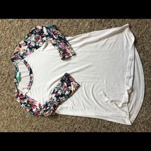 Floral baseball tee